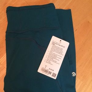 Lululemon leggings 8 fast and free hr25” tight turquoise green nwt laguna